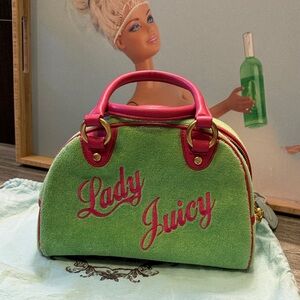 Vintage Juicy Couture Green and Pink bowler bag